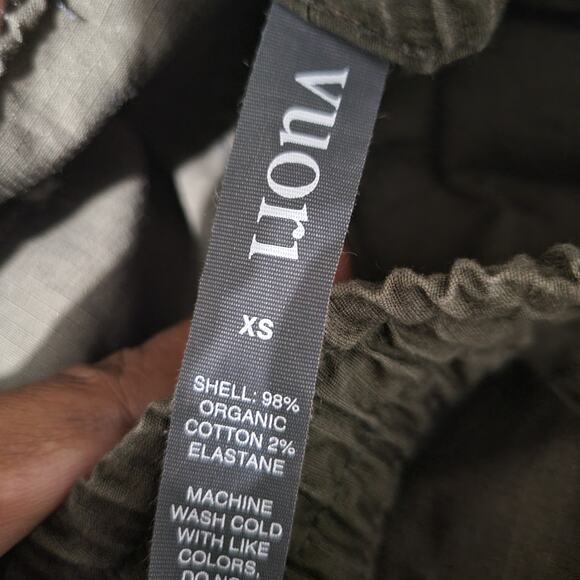 Vuori Vintage Ripstop Pants Green Cuffed Ankle Crop Cotton Drawstring Pull On XS - Picture 7 of 16